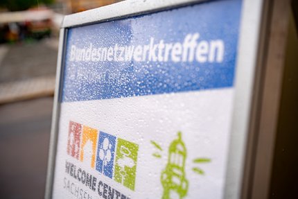 WErbeaufsteller mit der Aufschrift Bundesnetzwerktreffen