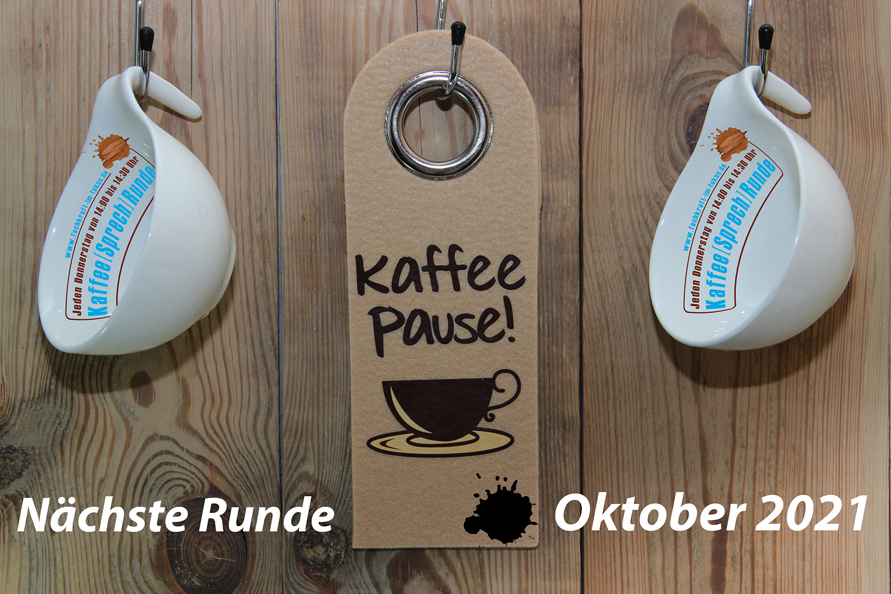 Ein Schild mit der Aufschrift "Kaffee-Pause"